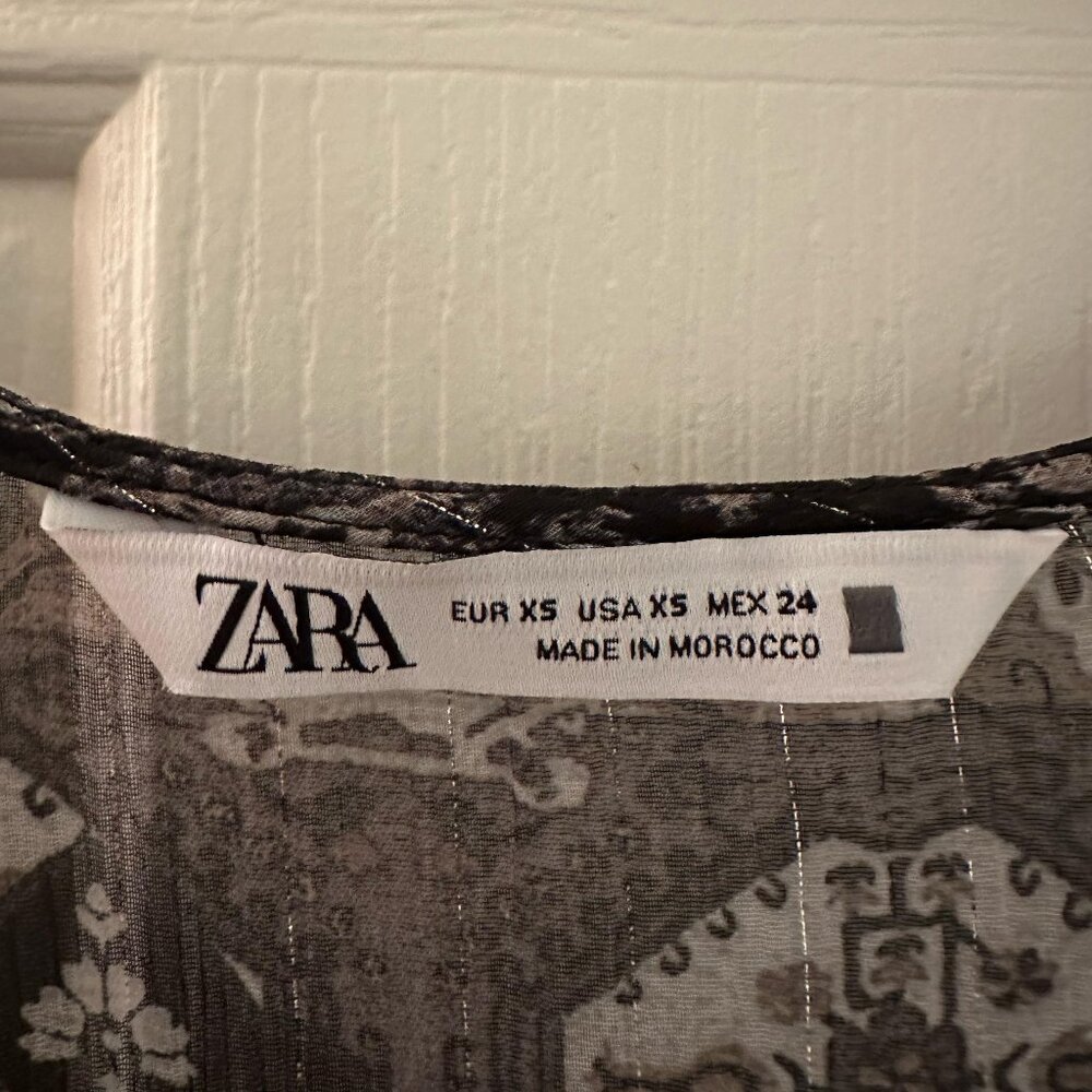 Zara Ruffled Print Dress Multicolor - Picture 2 of 7